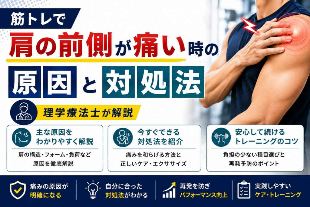 筋トレで肩の前側が痛いときの原因と対処法